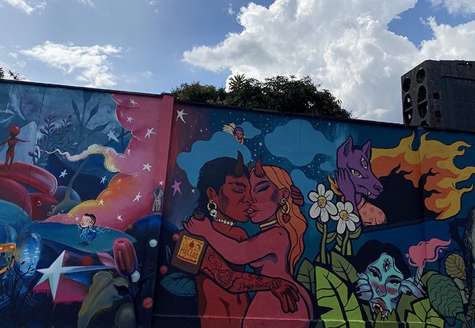 devil couple kissing mural coolest murals medellin