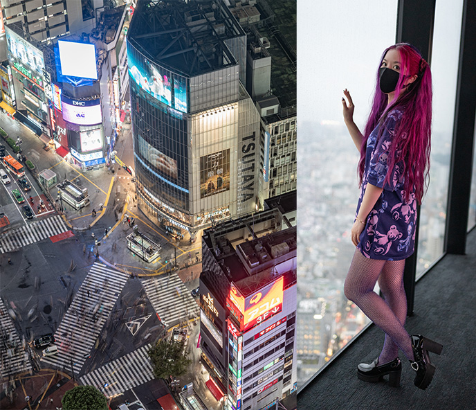 shibuya sky visiting instagram girl traveler