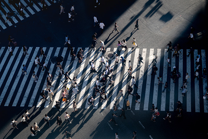 japan busiest crosswalk shibuya station