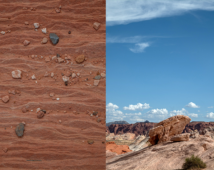 valley of fire terrain red sand ground paths