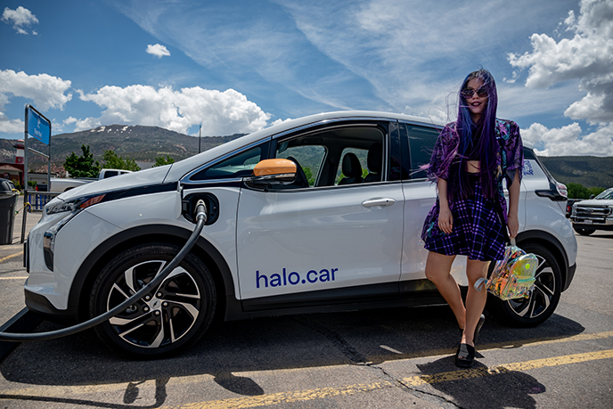 charging electric car rental company halo.car las vegas