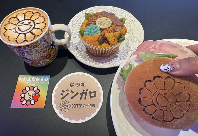 food at coffee zingaro murakami themed burgers desserts