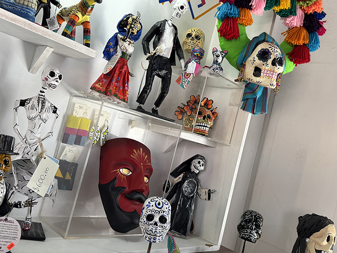 puebla barrio artists district design stores sugar skulls devils