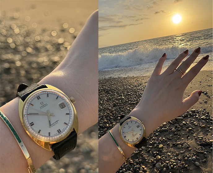 omega seamaster cosmic automatic vintage gold watch 166.026