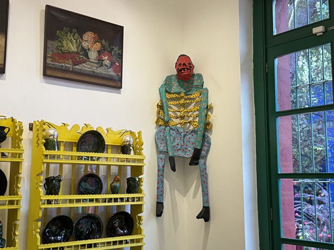  frida kahlo home museum skeleton demon sculpture