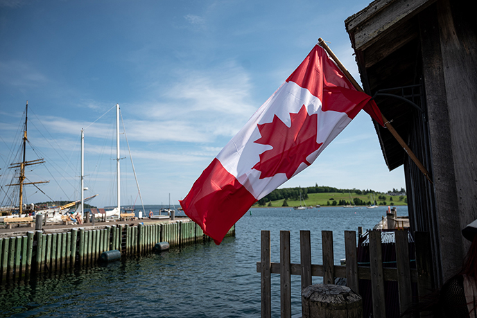 canadian flag nova scotia harbour