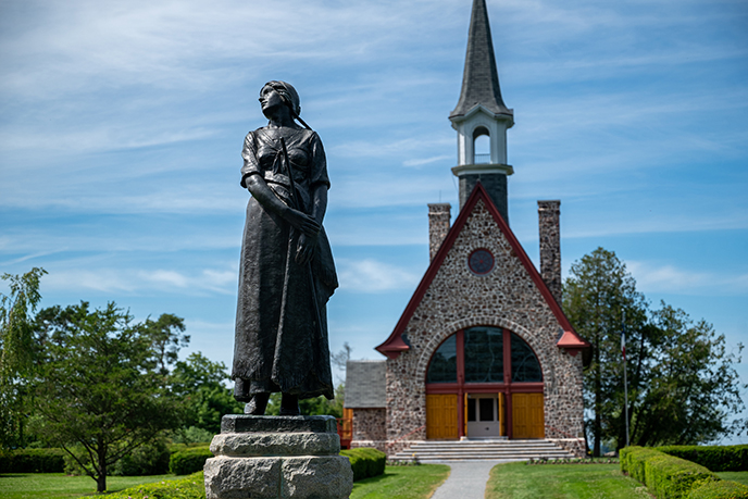 grand pre historic site evangeline church sculpture