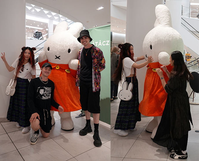 miffy mascot meet greet atacz bag launch bunny costume rabbit holt renfrew vancouver