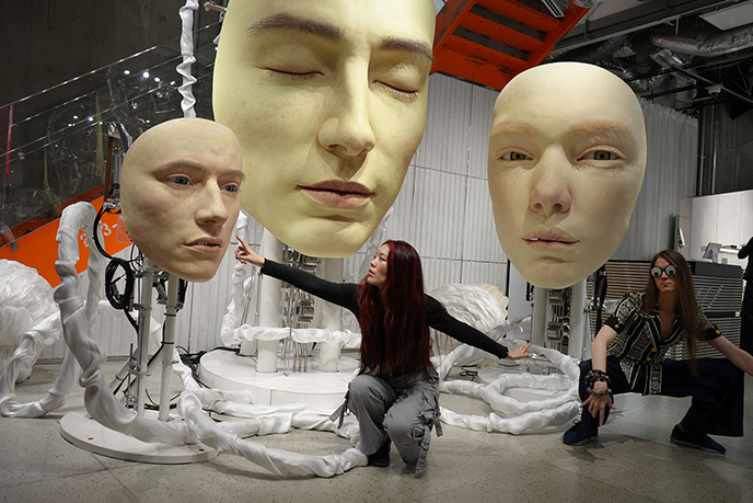 gentle monster tokyo store robot faces face off