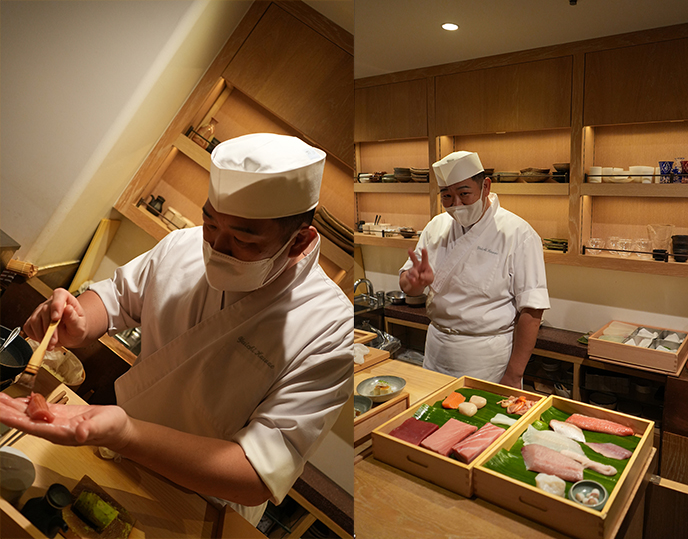 the sushi restaurant omakase Andaz Tokyo Toranomon Hills