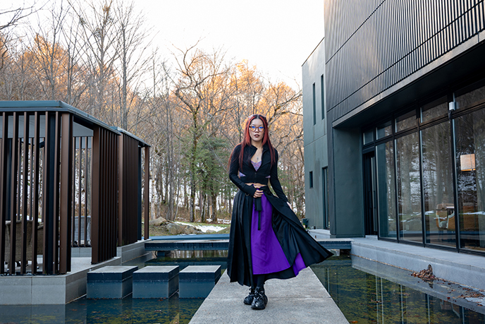 goth samurai skirt women warrior japan fashion