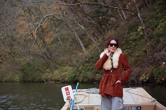 big sheepskin collar 70s suede leather coat