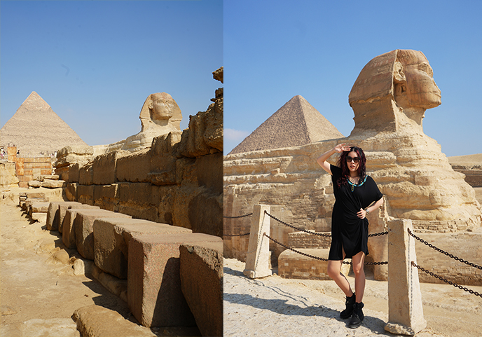 woman posing great sphinx egypt outfits instagram instagrammer