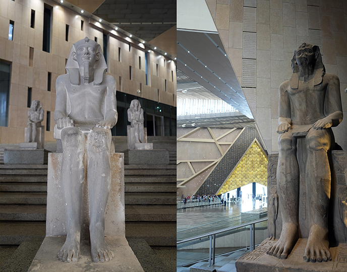stairs collection statues grand egyptian museum