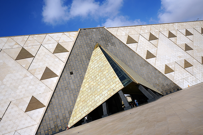 triangle entrance grand egyptian museum architecture building