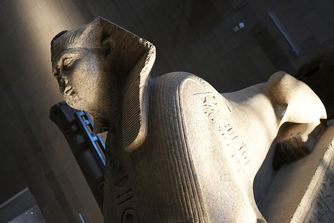 cute sphinx statue grand egyptian museum 