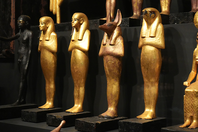 egypt jackal dog head god grand egyptian museum bird horus