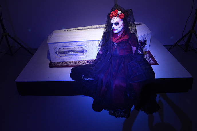 day of dead mexican goth drag queen makeup dia muertos